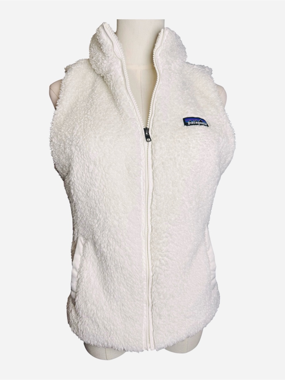 Patagonia Los Gatos High Pile Fleece Full Zip Vest Birch White Cream Small